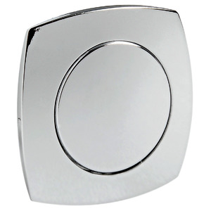 Knob + ring Convex chromed ABS